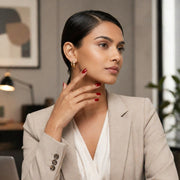 Golden Block Luxe Hoop Earrings