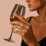 Royal Bow Crystal Adjustable Ring