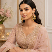Kashmiri Gold Jhumka Earrings