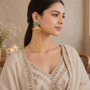 Riwaayat Kashmiri Emerald Long Earrings