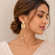 Dual Stone Sculpted Stud Earrings