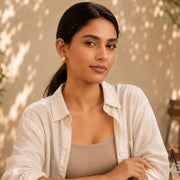 Gold Plated Teardrop Stud Earrings
