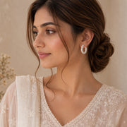Crystal Cascade C-Hoop Earrings