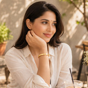 Golden Luxe Screw Crystal Bangle