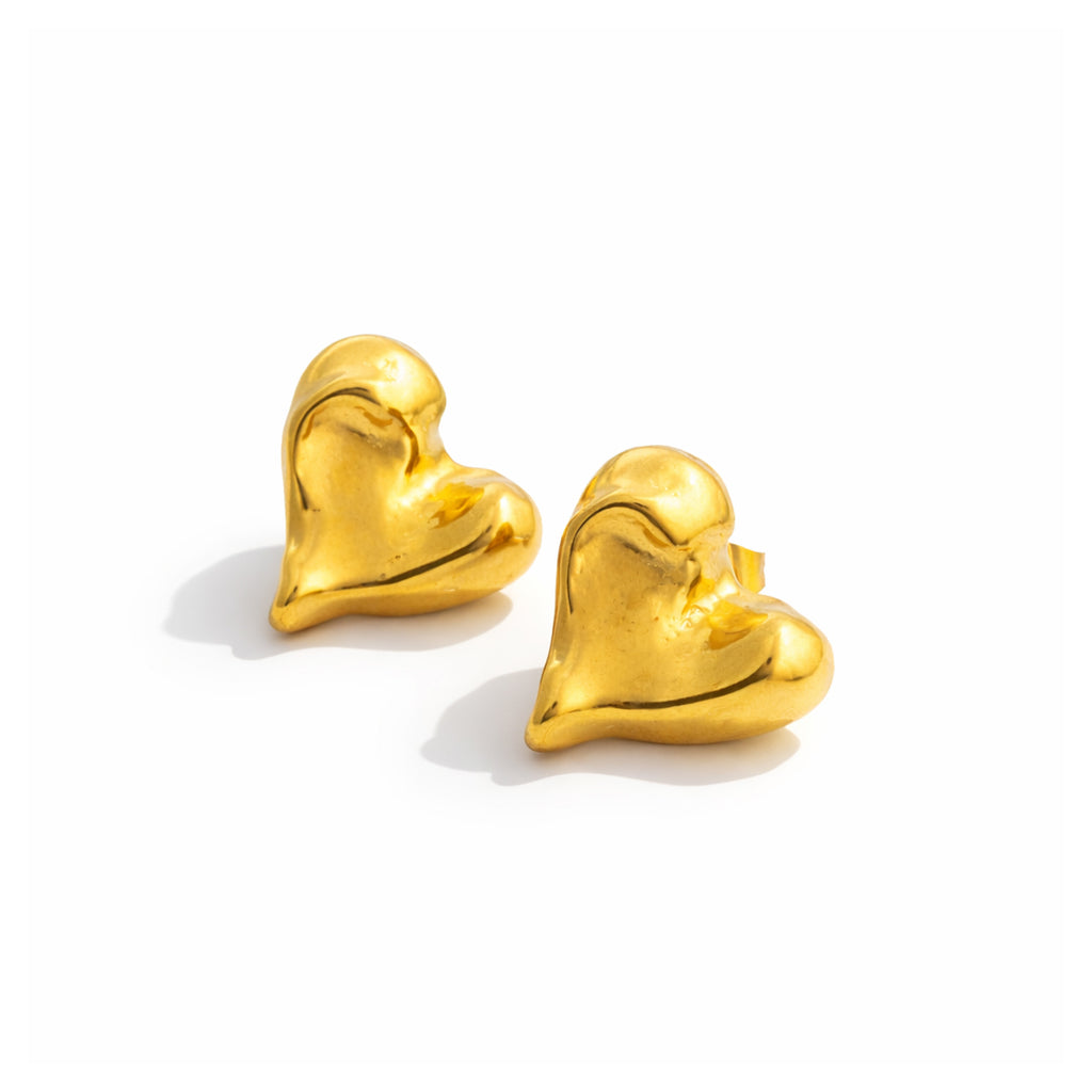 Textured Love Heart Studs