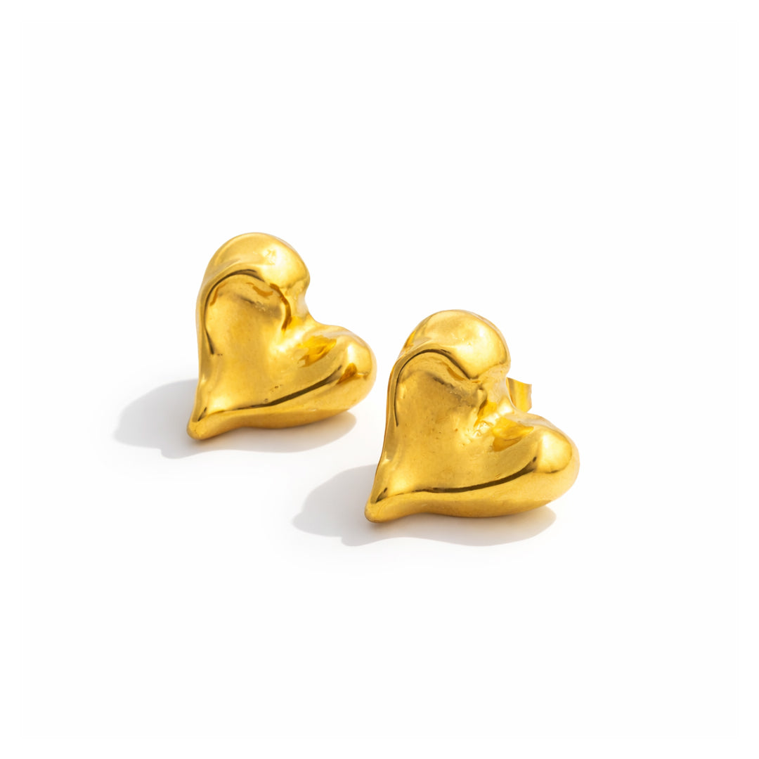 Textured Love Heart Studs