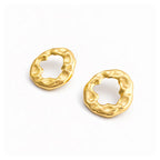 Sculpted Gold Texture Hoop Earrings