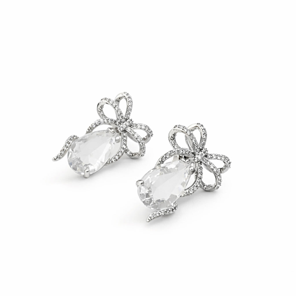 Crystal Grace Bow Earrings