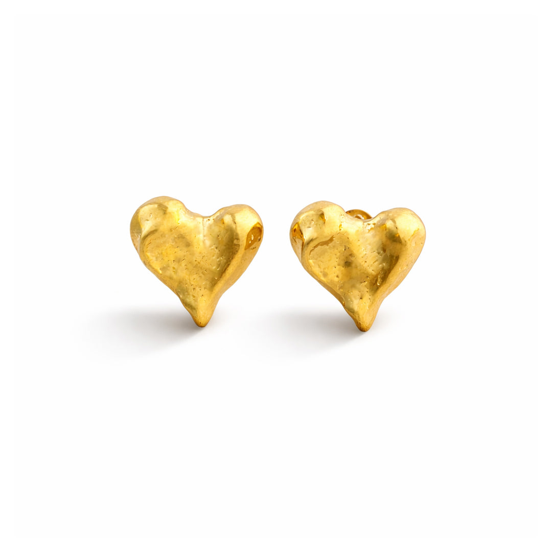 Textured Love Heart Studs