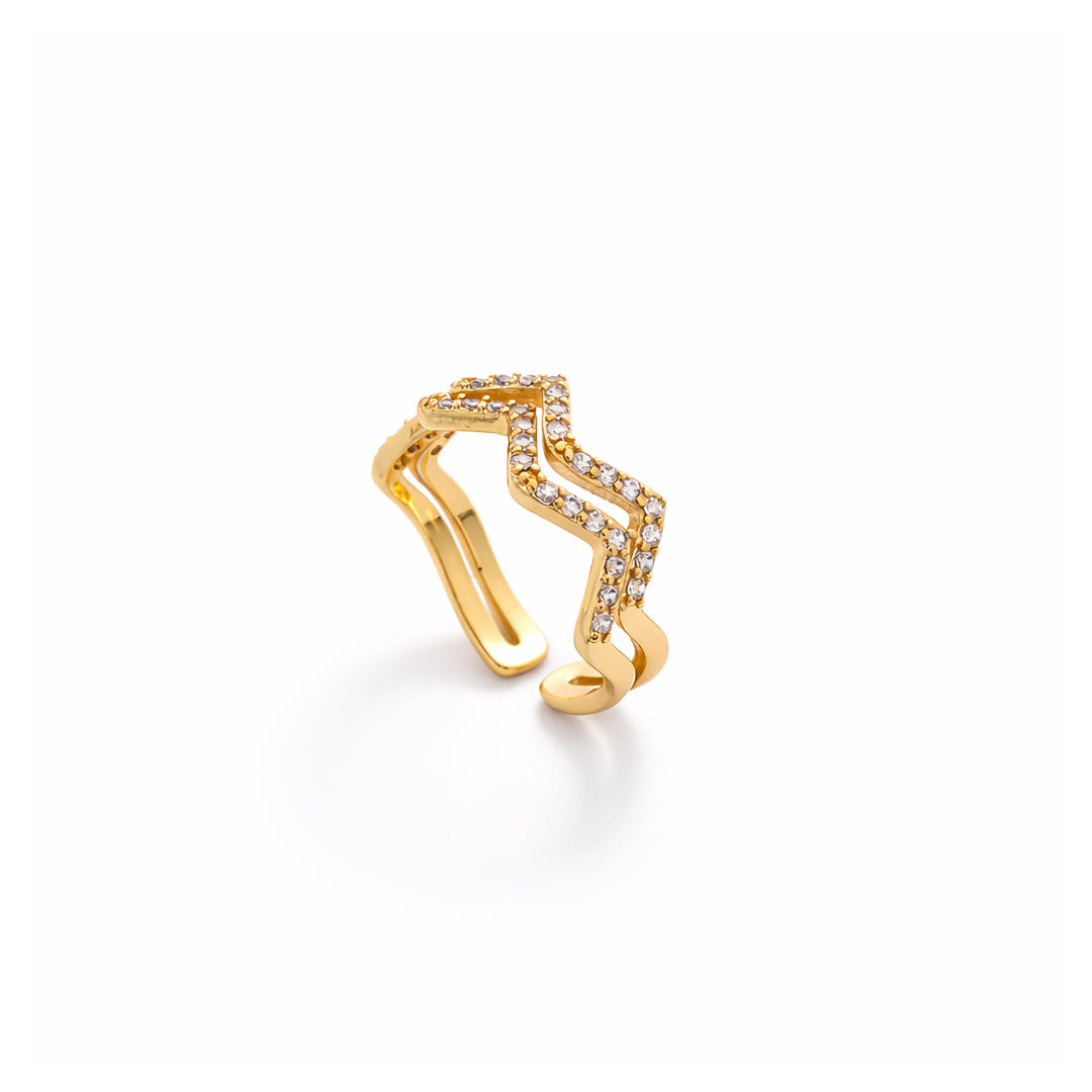 Zigzag Spark Adjustable Ring