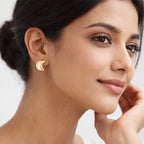 Golden Dome Stud Earrings