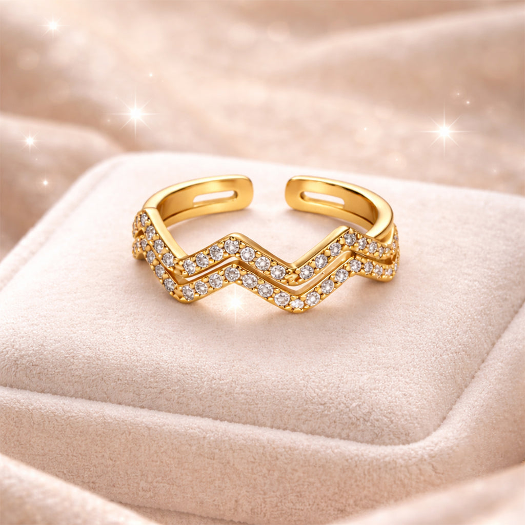 Zigzag Spark Adjustable Ring