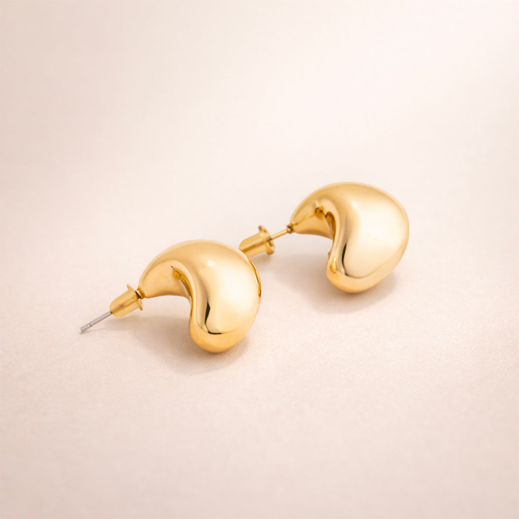 Golden Dome Stud Earrings