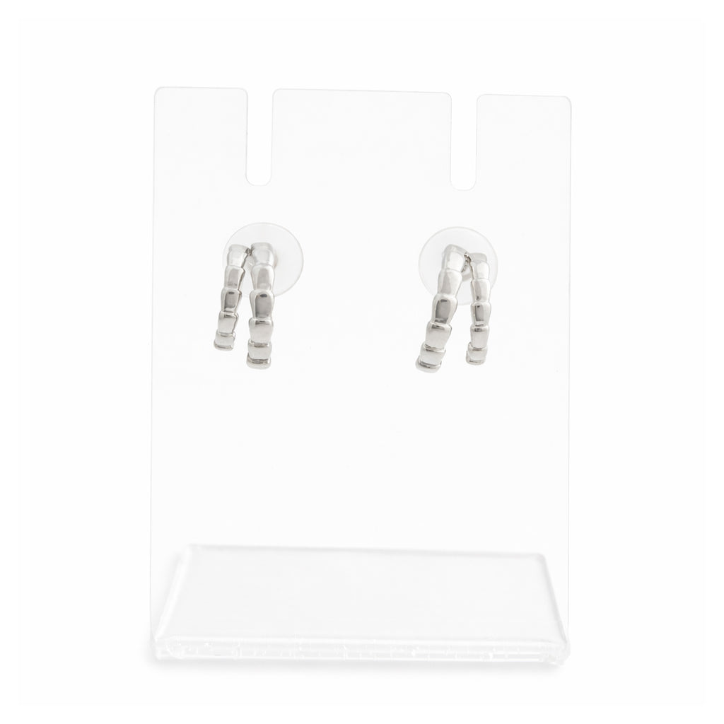 Silver Block Luxe Hoop Earrings