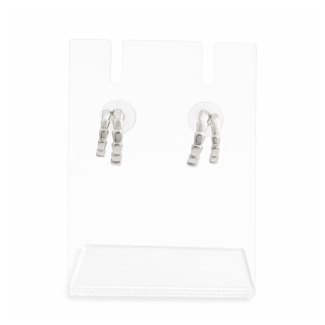 Silver Block Luxe Hoop Earrings