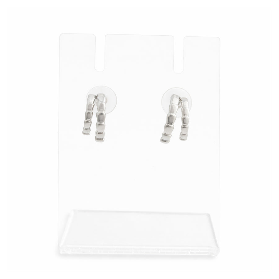 Silver Block Luxe Hoop Earrings
