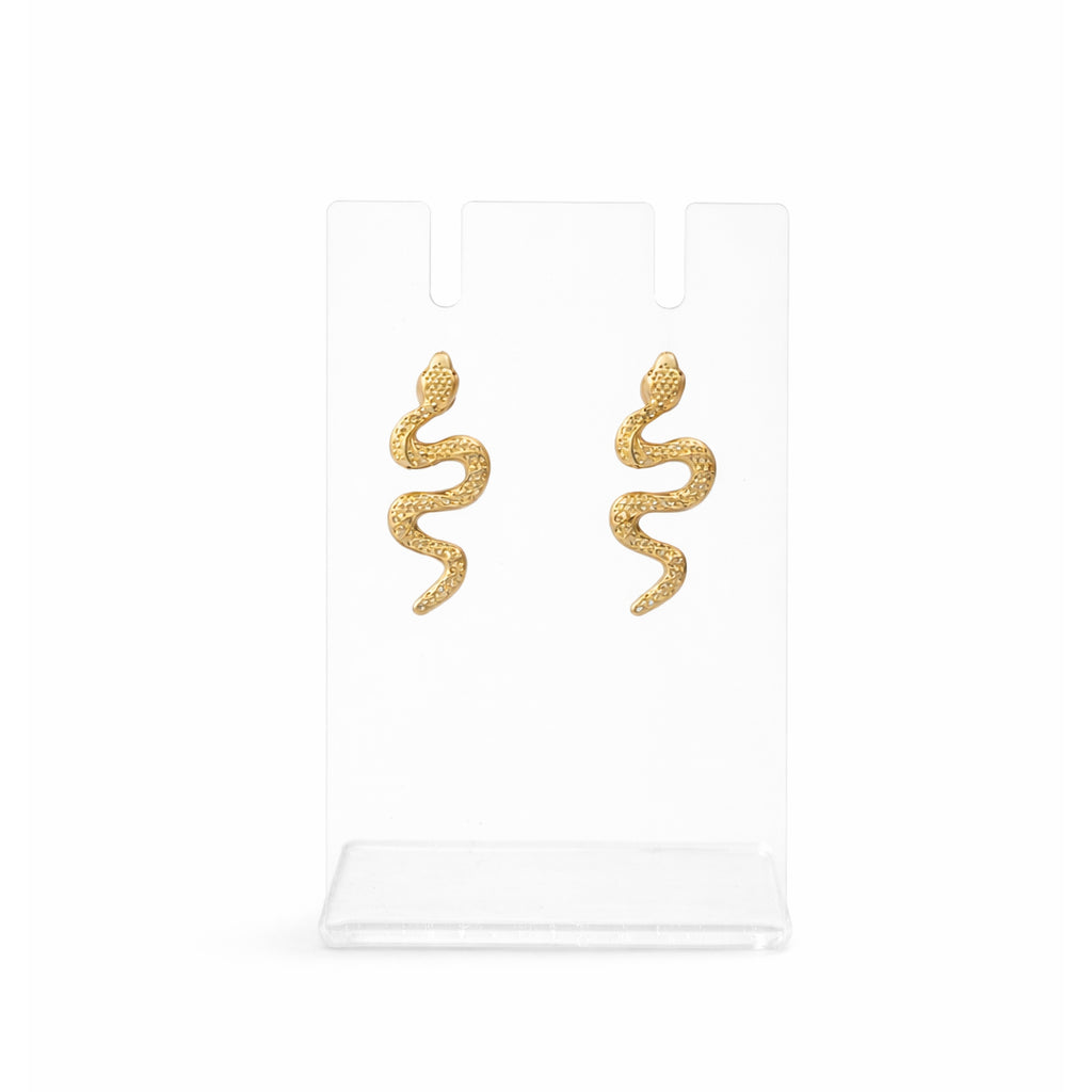 Coiled Serpent Gold Stud Earrings