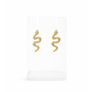 Coiled Serpent Gold Stud Earrings