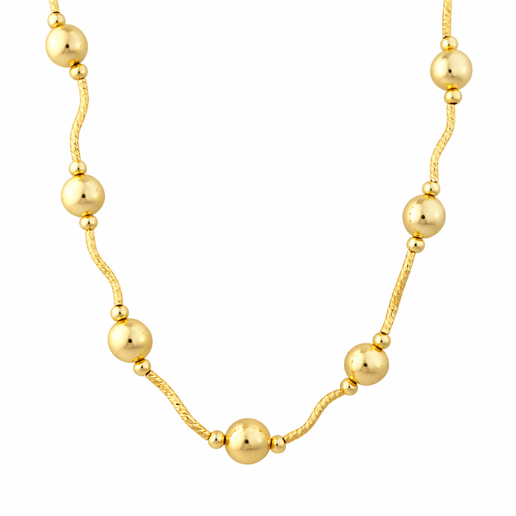 gold ball long Necklaces