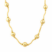 gold ball long Necklaces