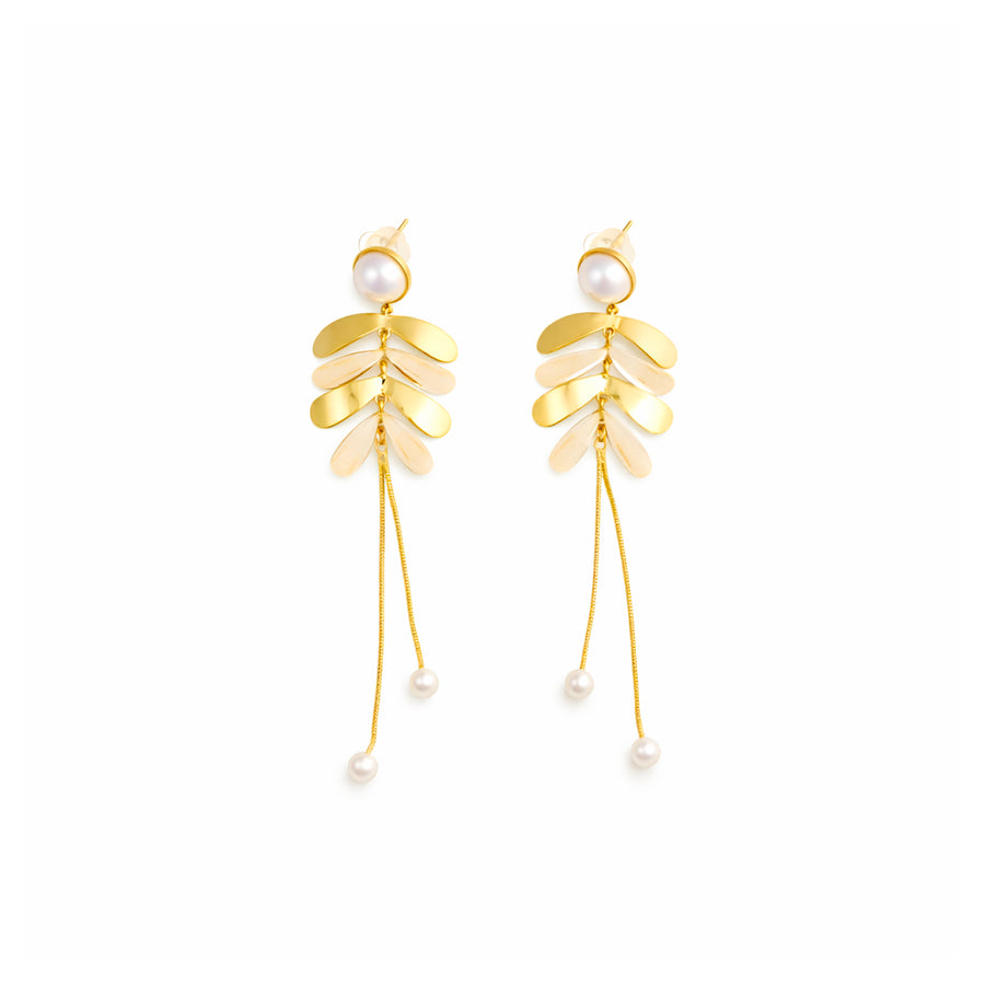 Dual Stone Sculpted Stud Earrings