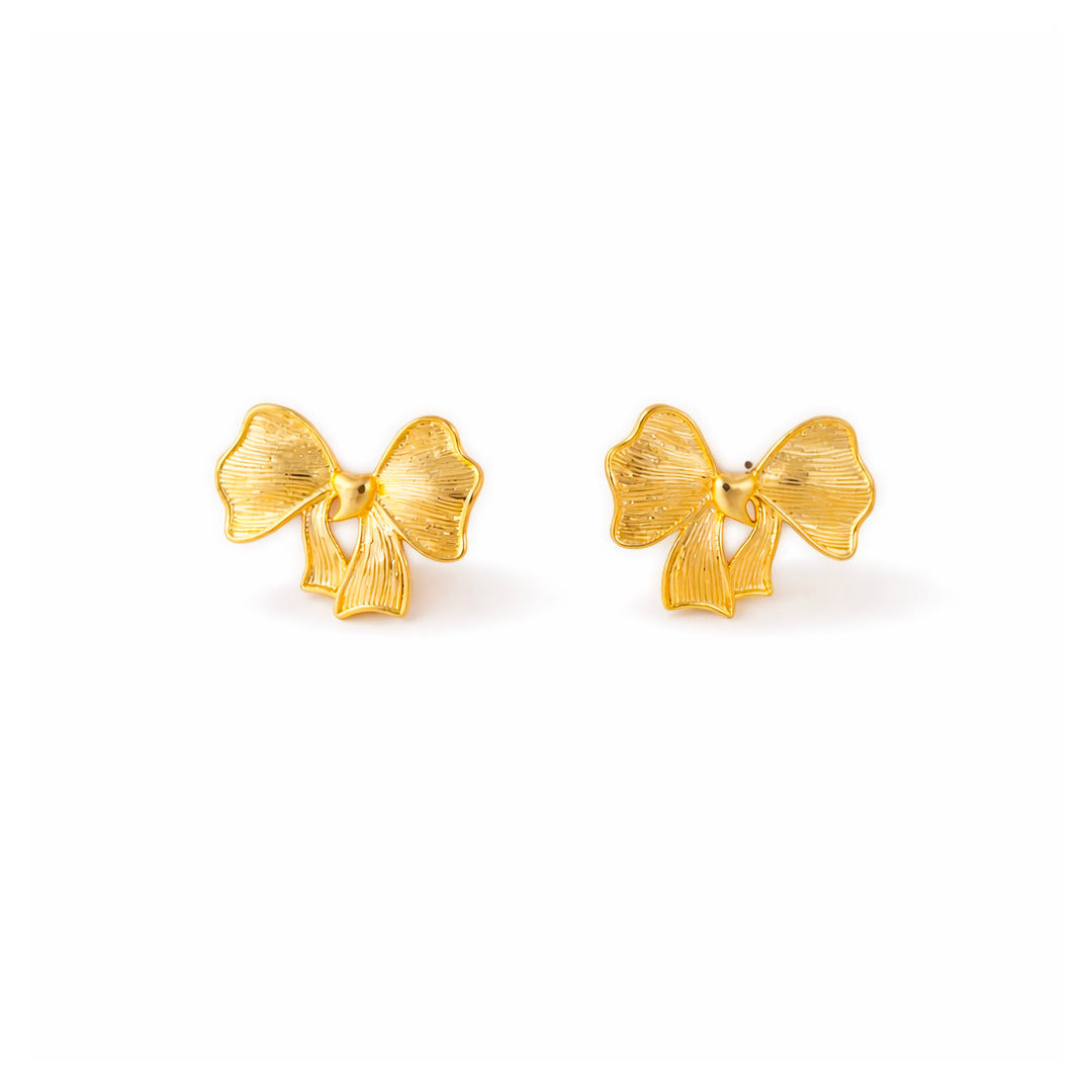 Aurora Fold Bow Stud Earrings