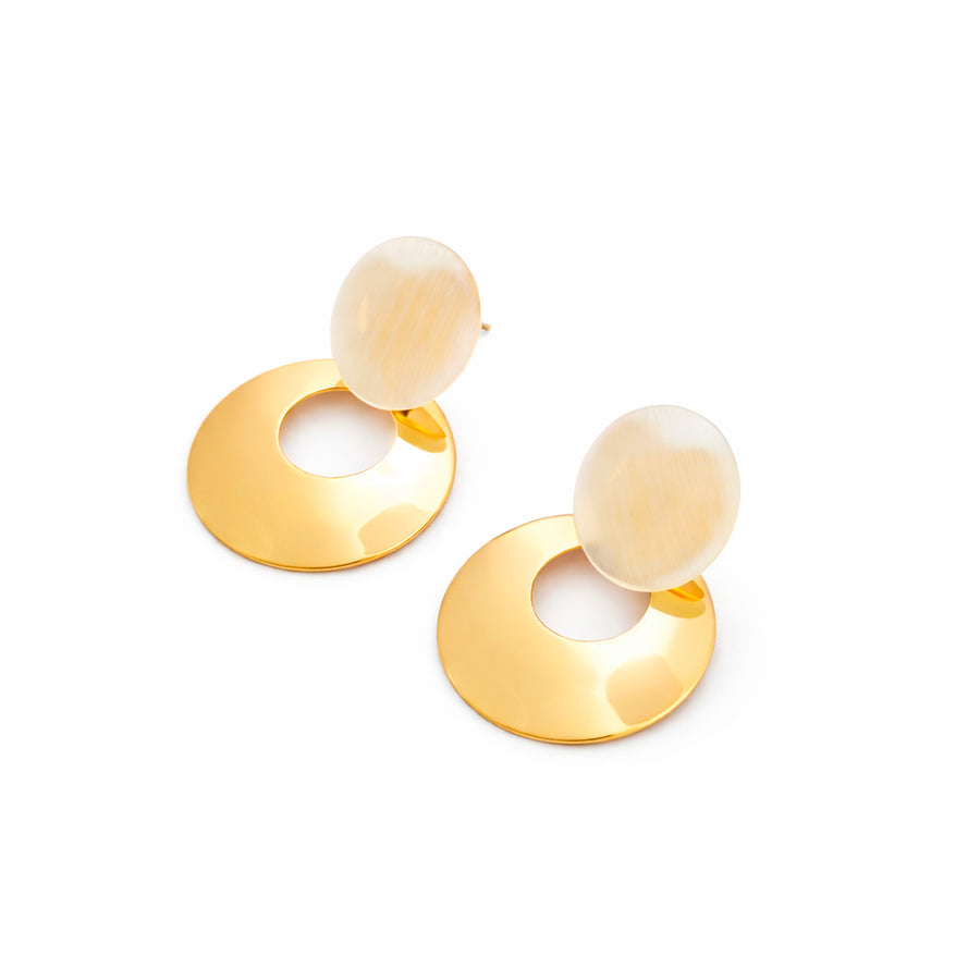 Moonlight Gold Disc Earrings