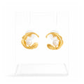 Golden Fern Pearl Earrings