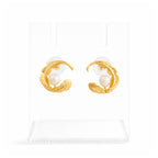 Golden Fern Pearl Earrings