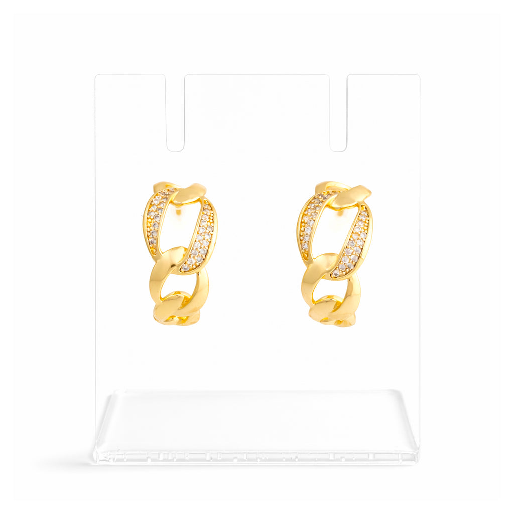 Golden Embrace Crystal Hoop Earrings