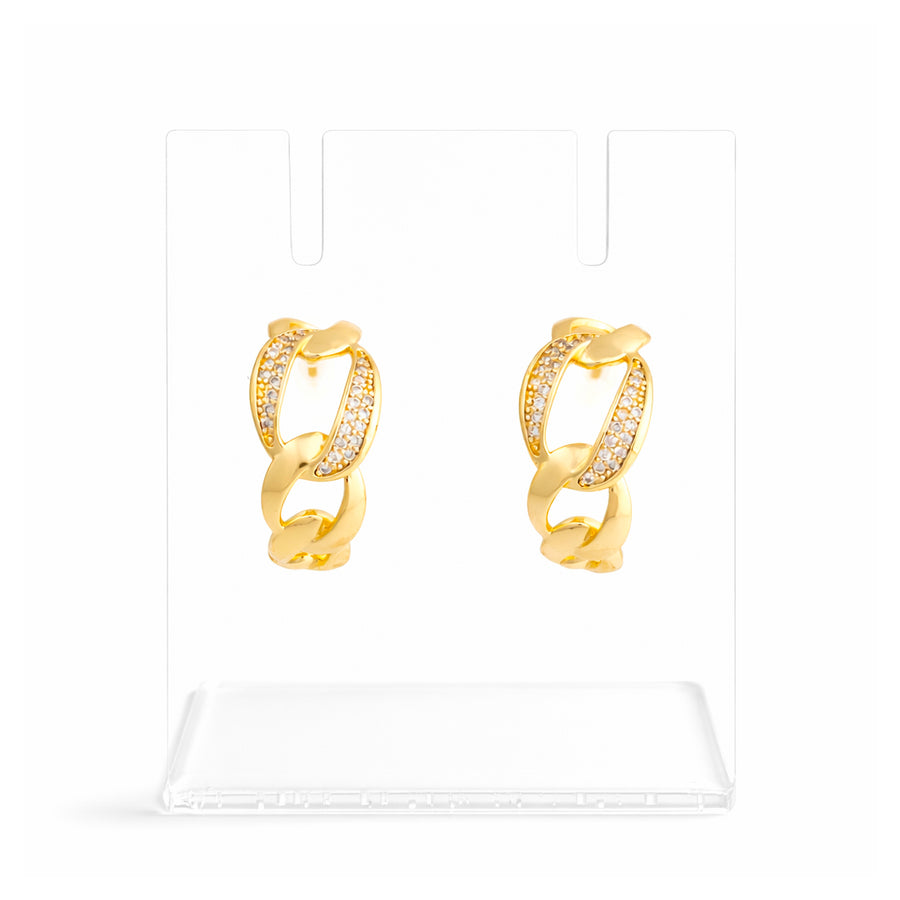 Golden Embrace Crystal Hoop Earrings