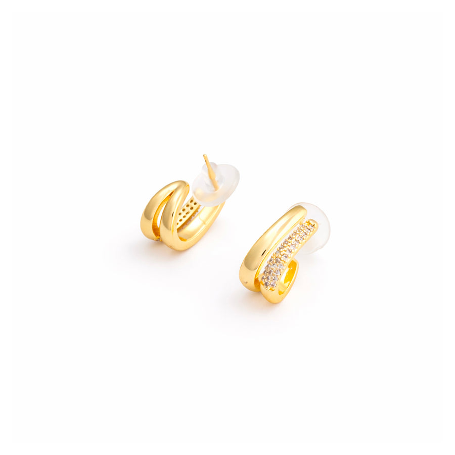 Curve Crystal Half Hoop Earrings