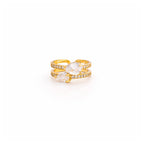 Crystal Duo Adjustable Ring