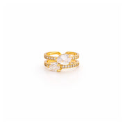 Crystal Duo Adjustable Ring