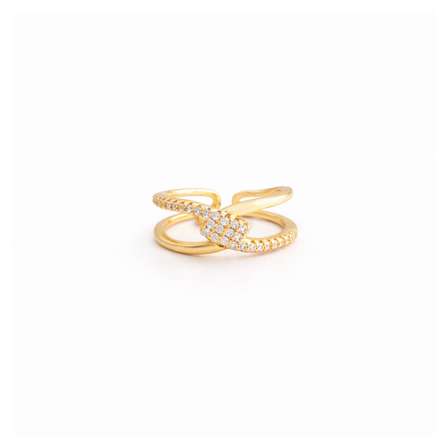 Intertwined Spark Adjustable Ring