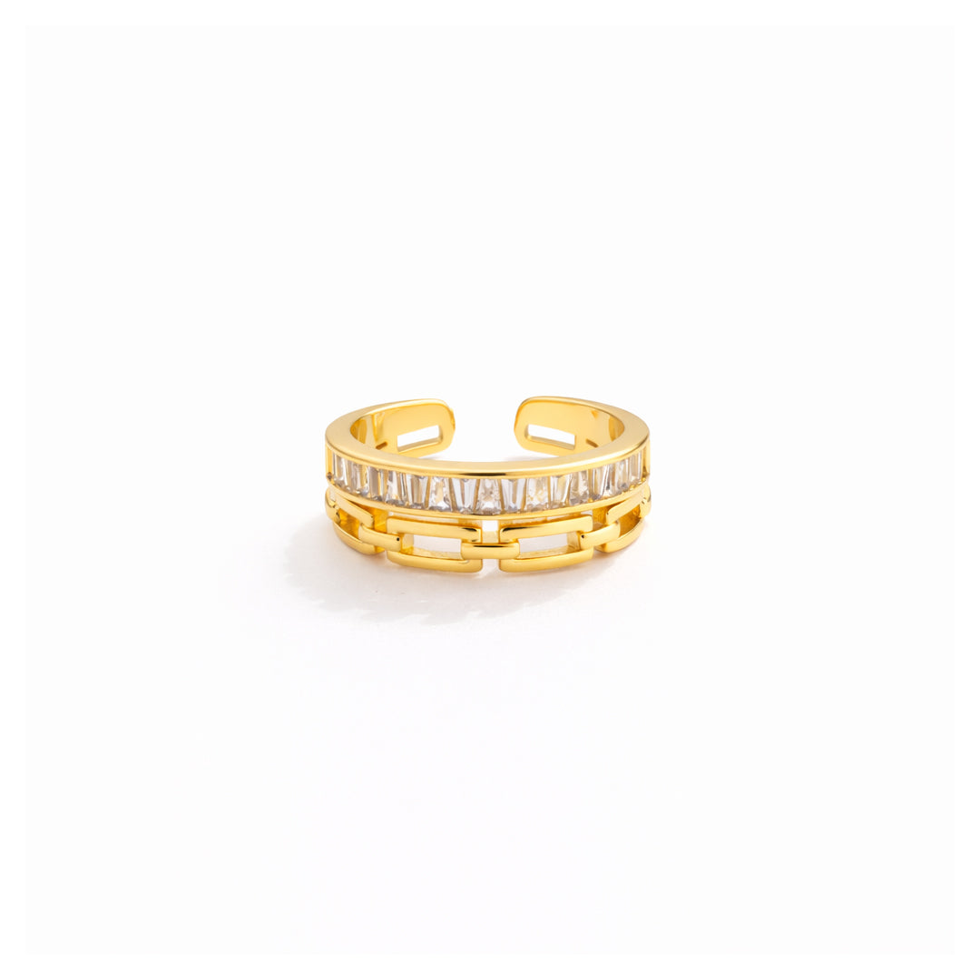 Interlock Crystal Band Ring