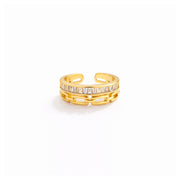 Interlock Crystal Band Ring