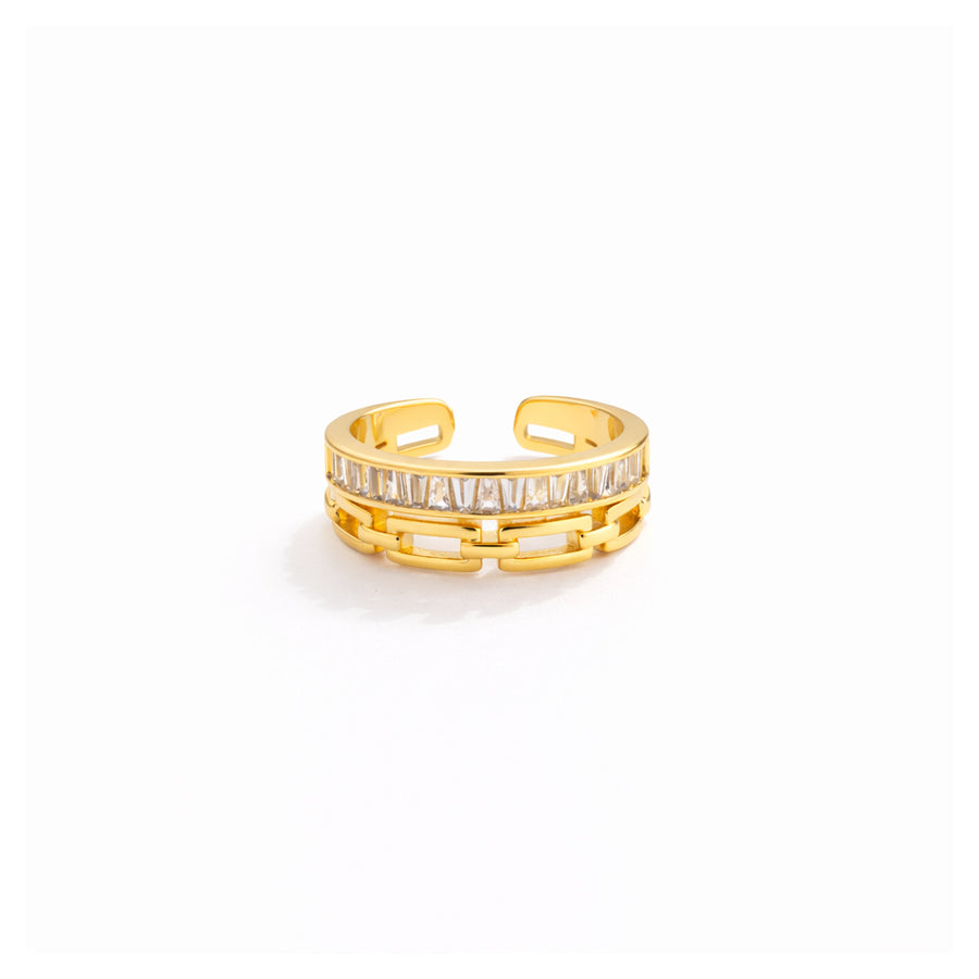 Interlock Crystal Band Ring