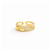 Layered Spark Adjustable Ring