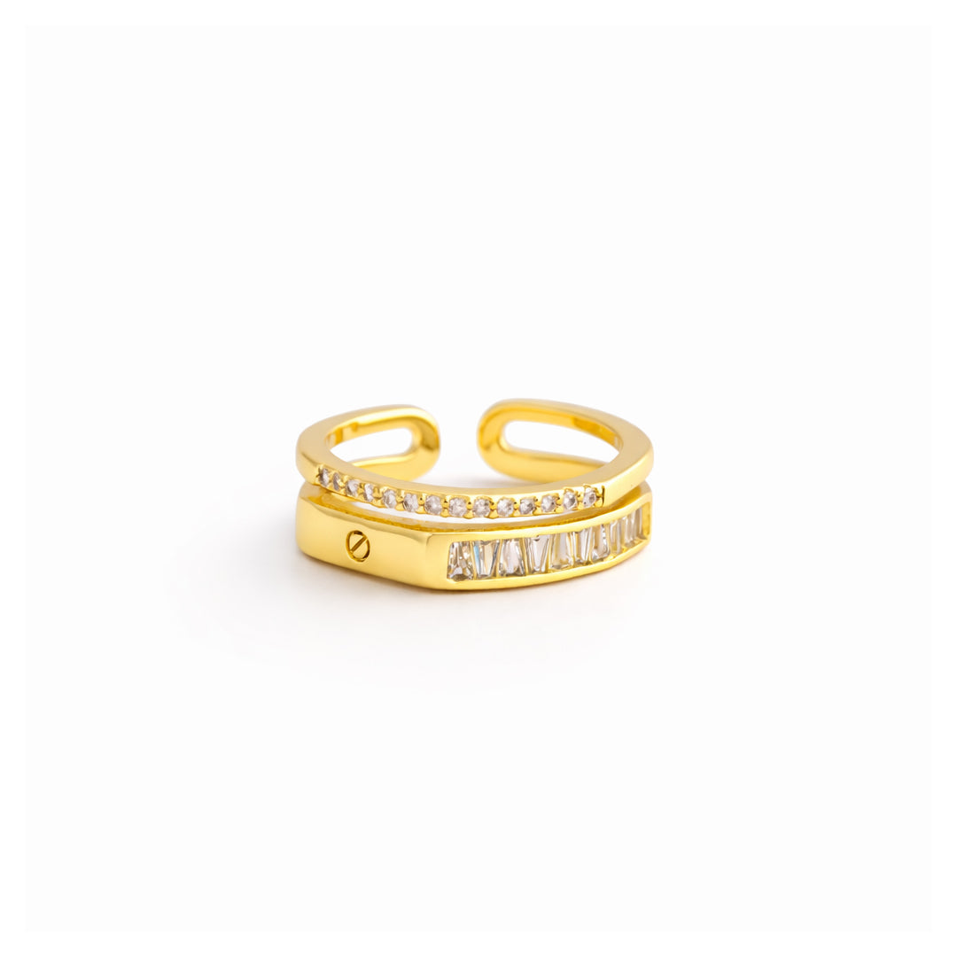 Layered Spark Adjustable Ring