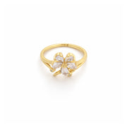 Crystal Bloom Adjustable Ring