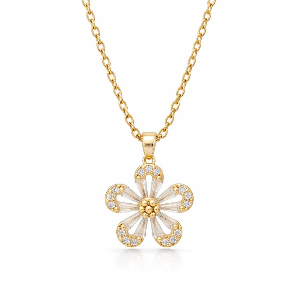 Crystal Petal Flower chain with pendant