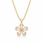 Crystal Petal Flower chain with pendant