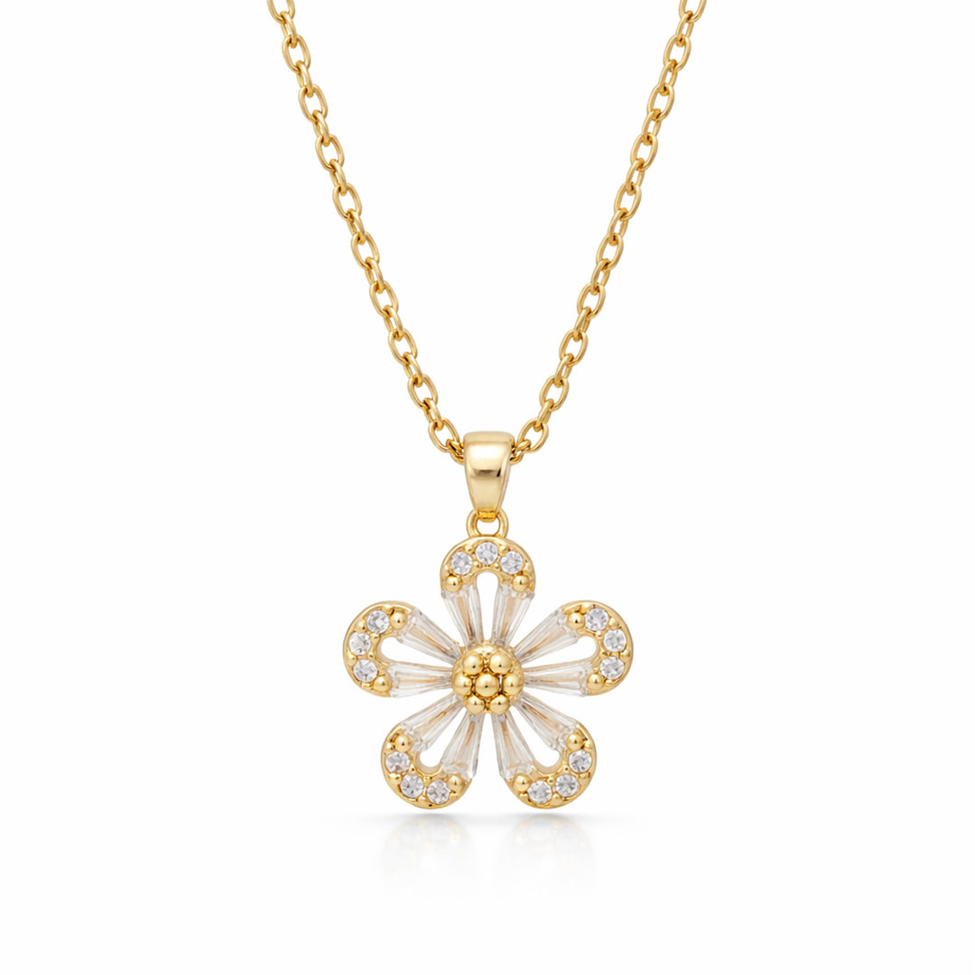 Crystal Petal Flower chain with pendant