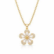 Crystal Petal Flower chain with pendant
