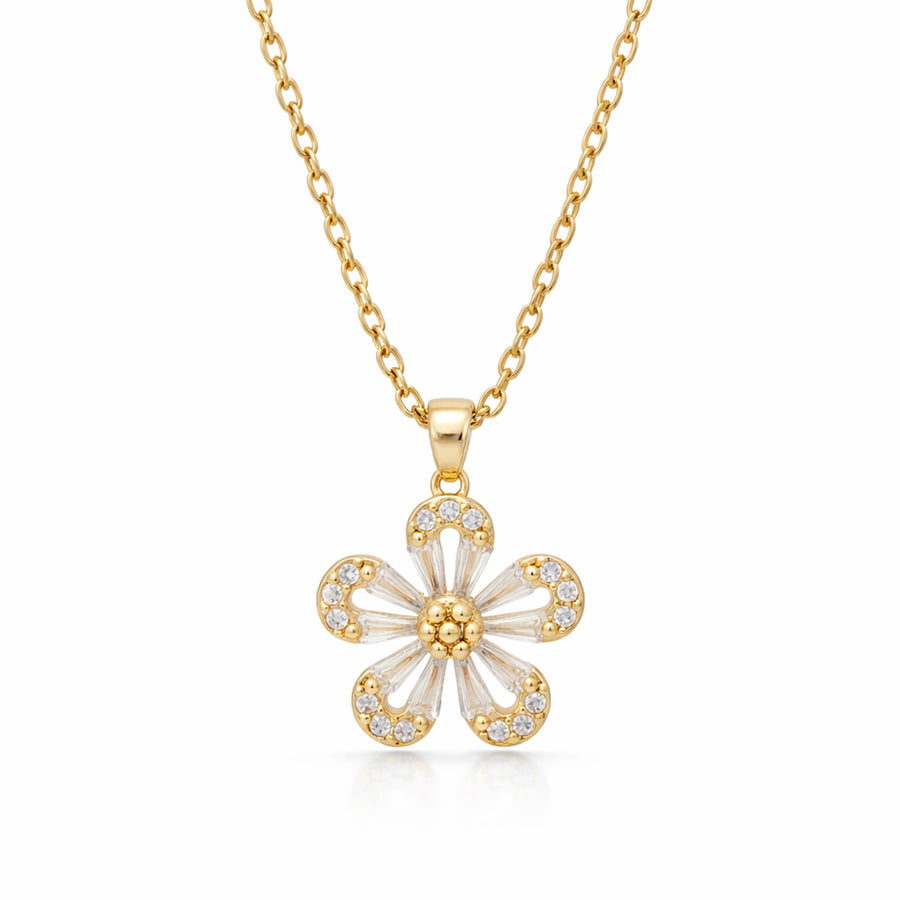 Crystal Petal Flower chain with pendant