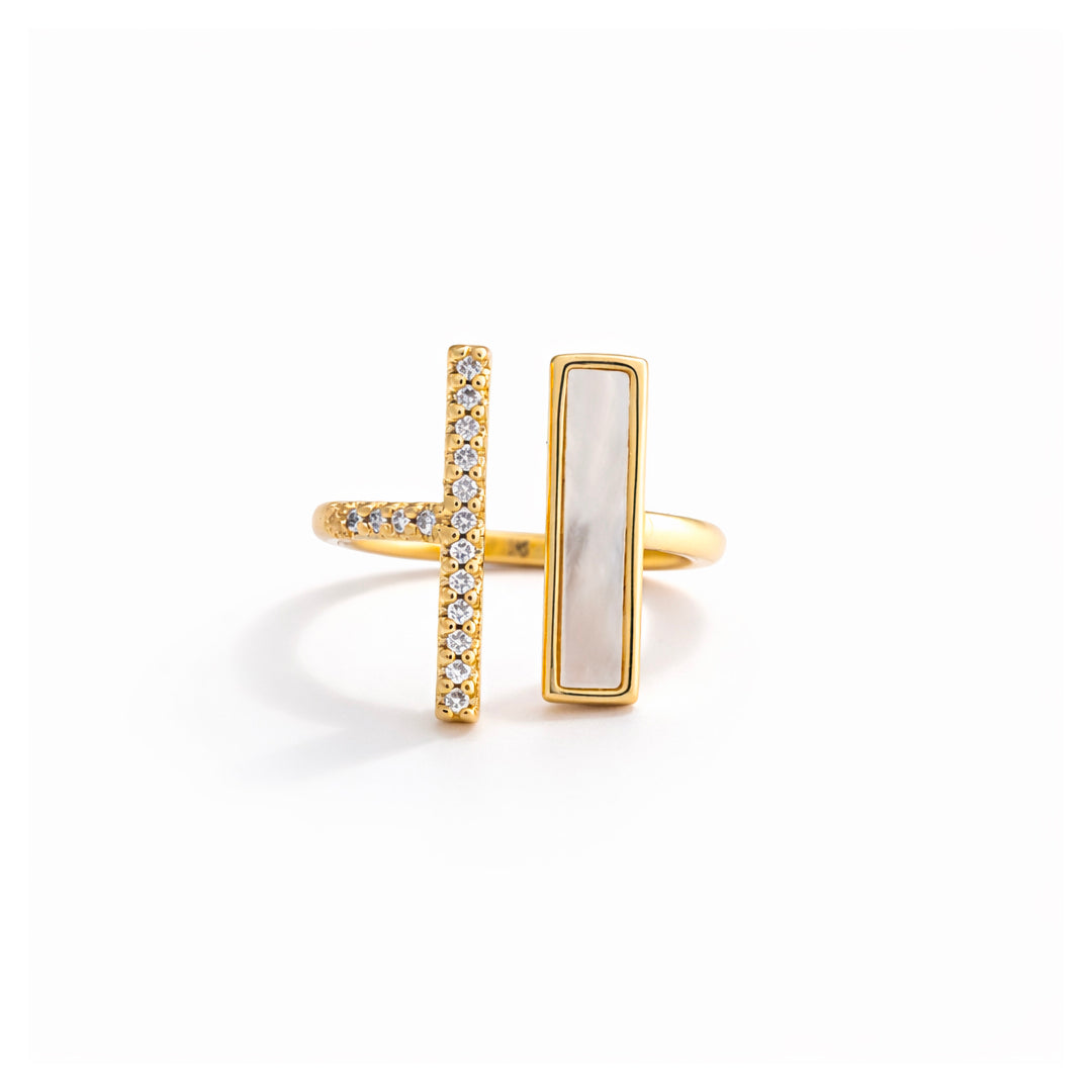 Spiked Bar Rose Gold Stack Ring