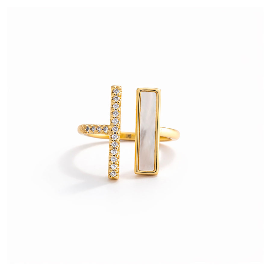 Spiked Bar Rose Gold Stack Ring