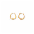 Beaded Ripple Textured Hoop Earrings