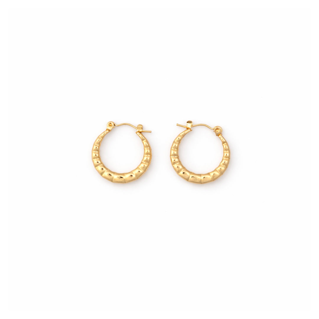 Beaded Ripple Textured Hoop Earrings